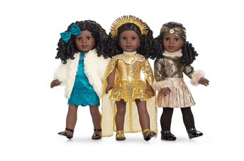 This American Girl Doll is dressed in three designer 1920s outfits.