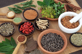 Ayurvedic healing herbs.
