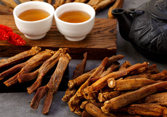 Red ginseng can be made into a medicinal tea.