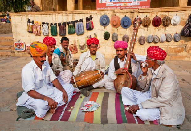Traditional music on the streets of Jodhpur, India.