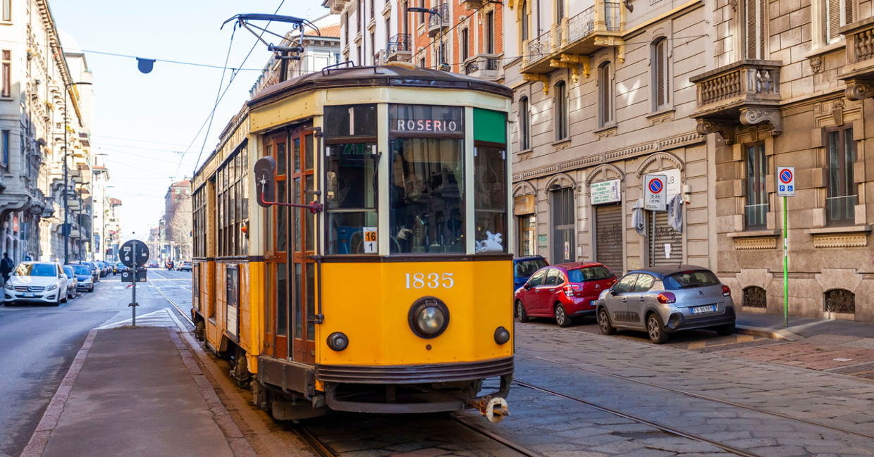 Trolleys are an alternative to cars in Milan