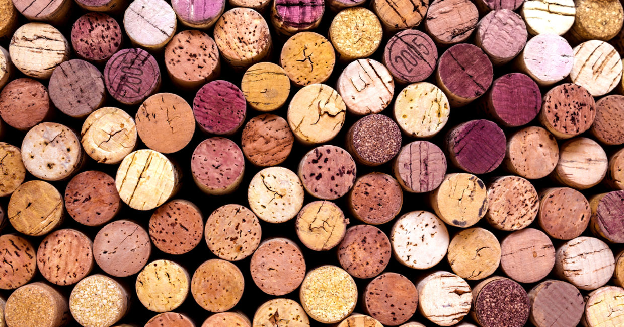 Wine corks ready to be recycled.