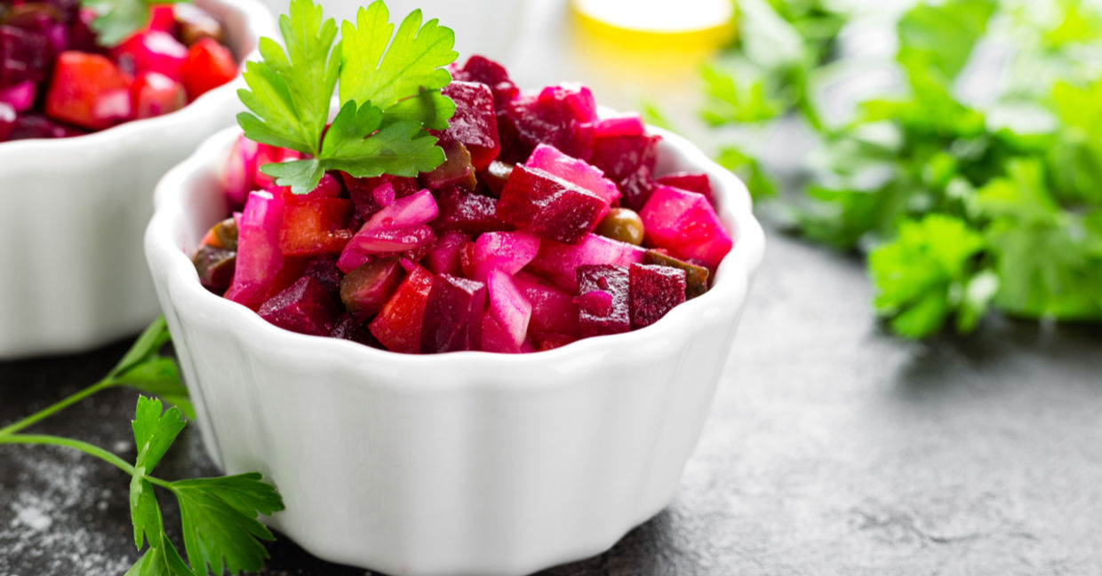 Healthy beet benefits are in this salad.