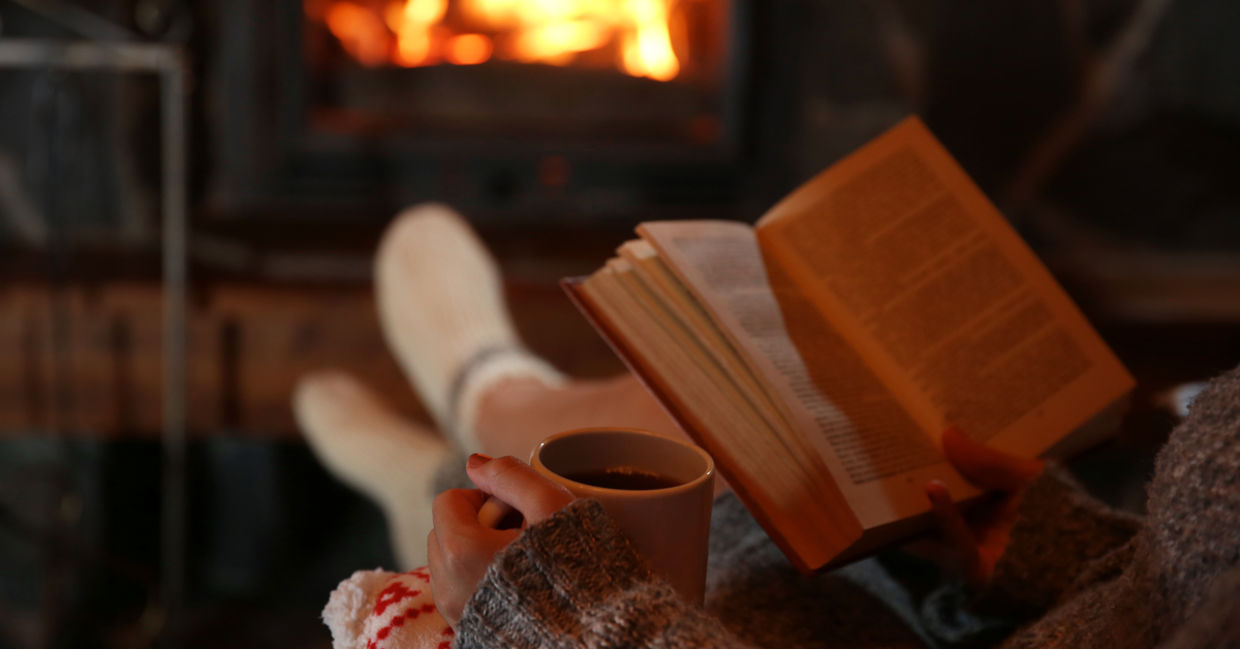Book and tea for snow day