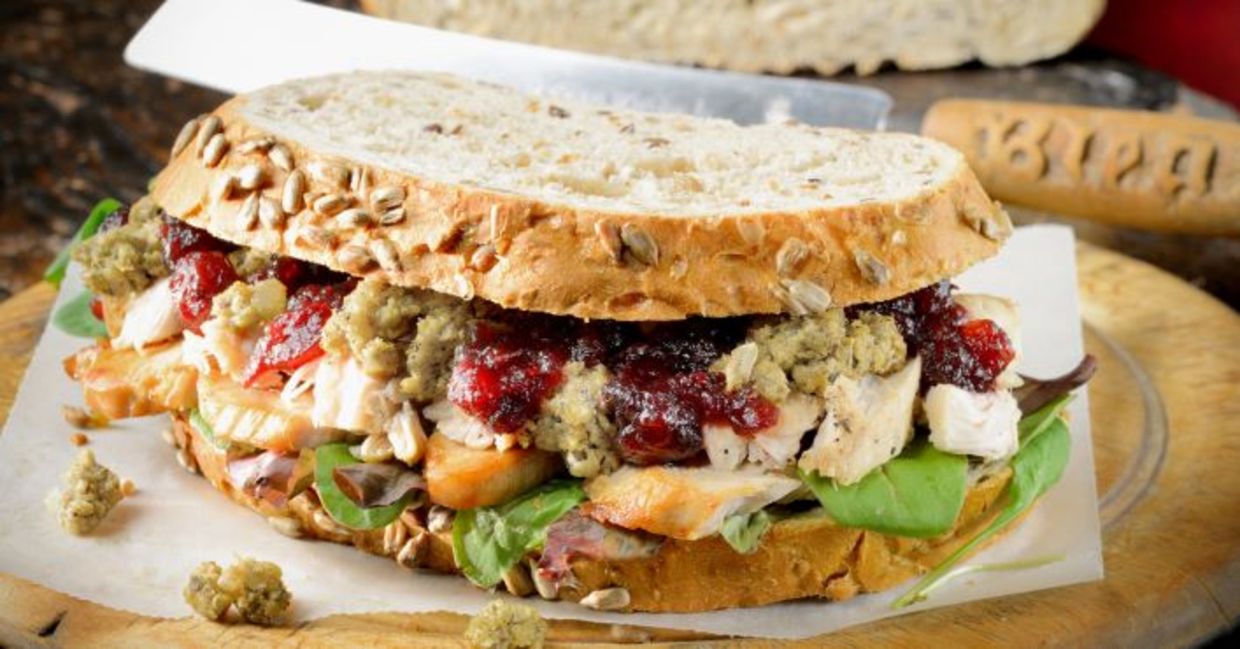 Enjoy your Thanksgiving dinner again with this sandwich.