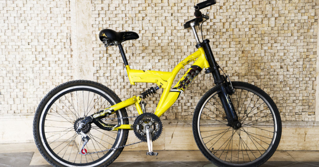 Yellow bicycle.