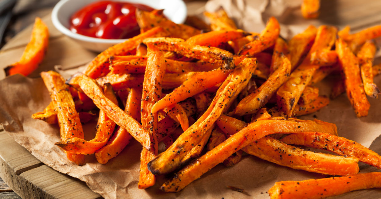 Sweet potato fries are a tasty treat.