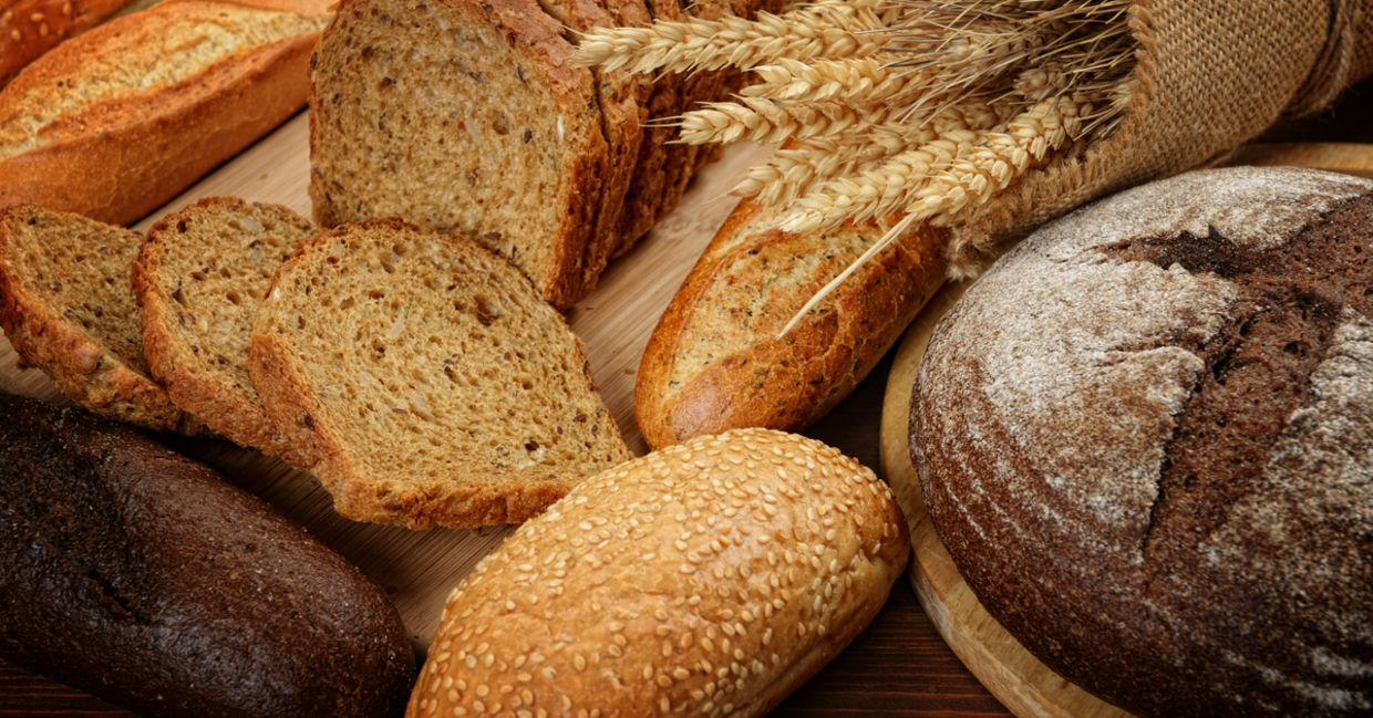 Healthy whole grain breads.