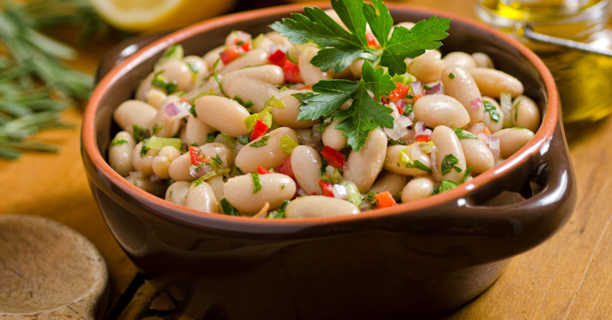 White bean salad is full of calcium.