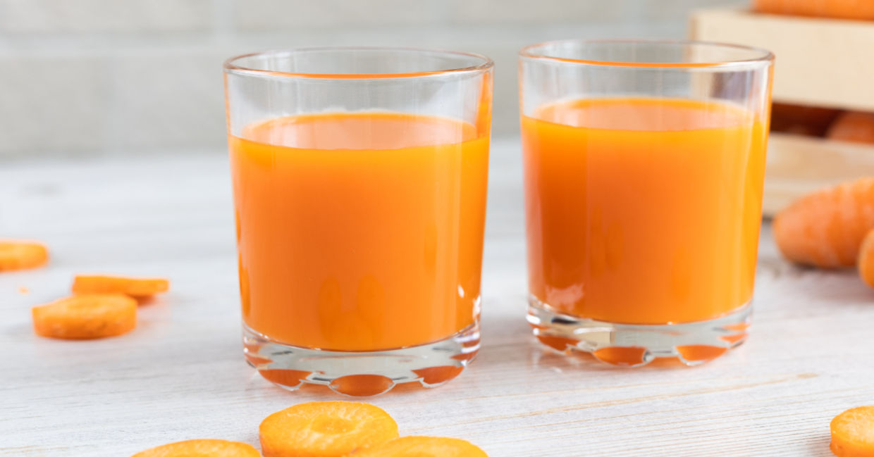 Glasses of carrot juice.
