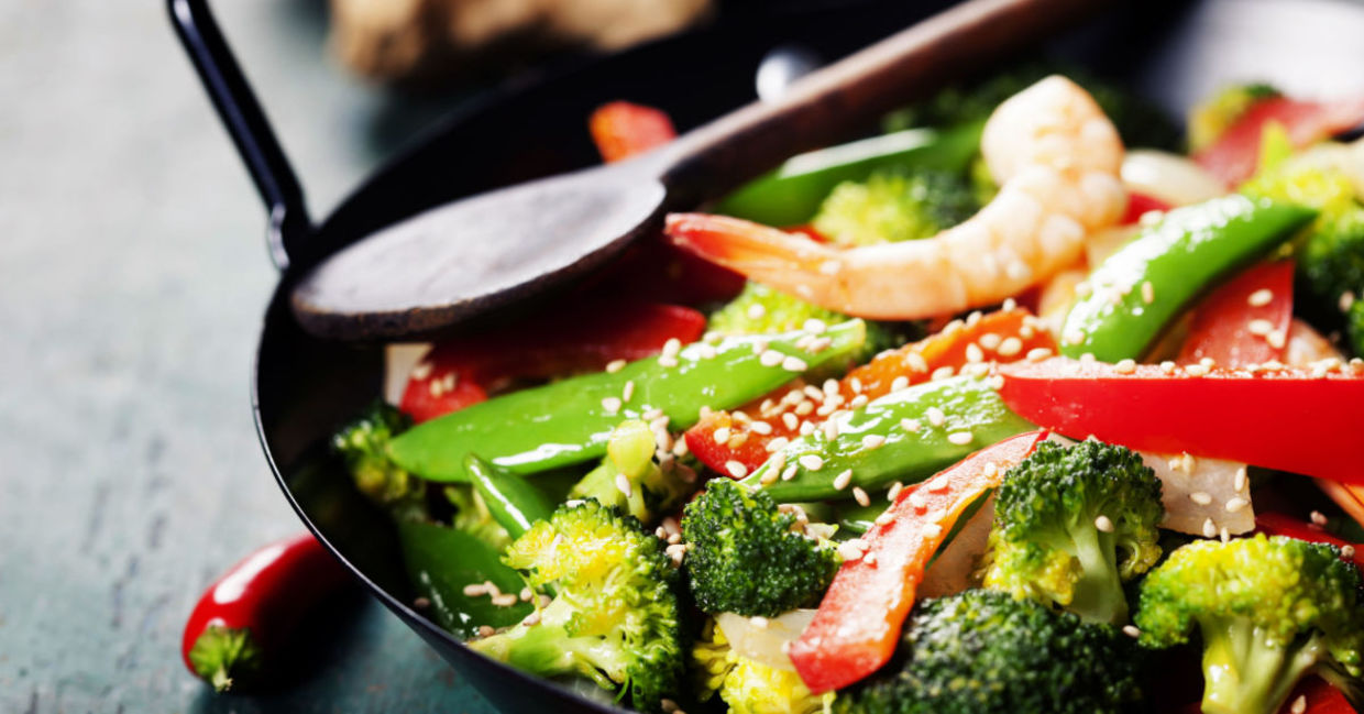 Broccoli stir fry is a healthy dinner.