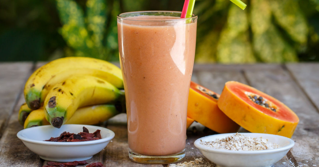 Drink this papaya smoothie for health benefits.