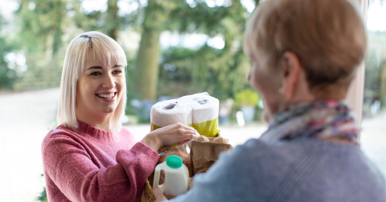 Help elderly neighbors by grocery shopping for them.