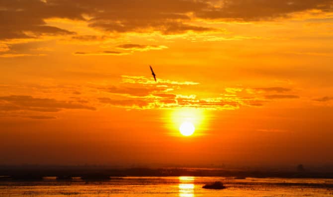 Sunset.