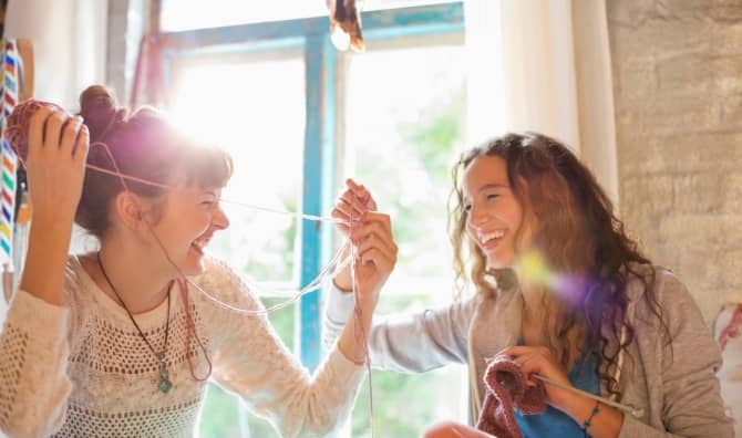 Gen Zers learning how to knit.