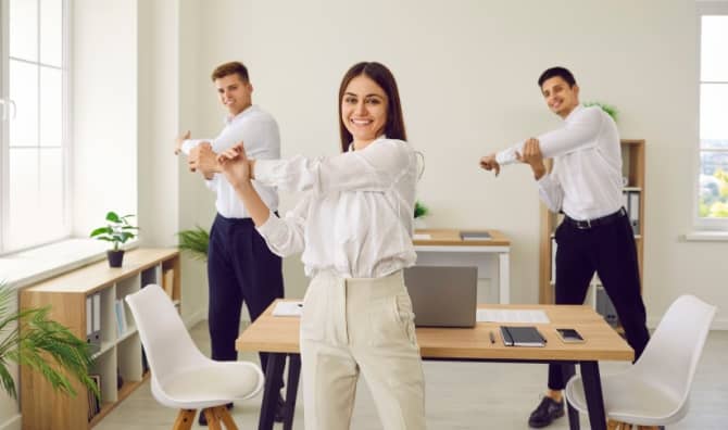 Fitness break in the office.