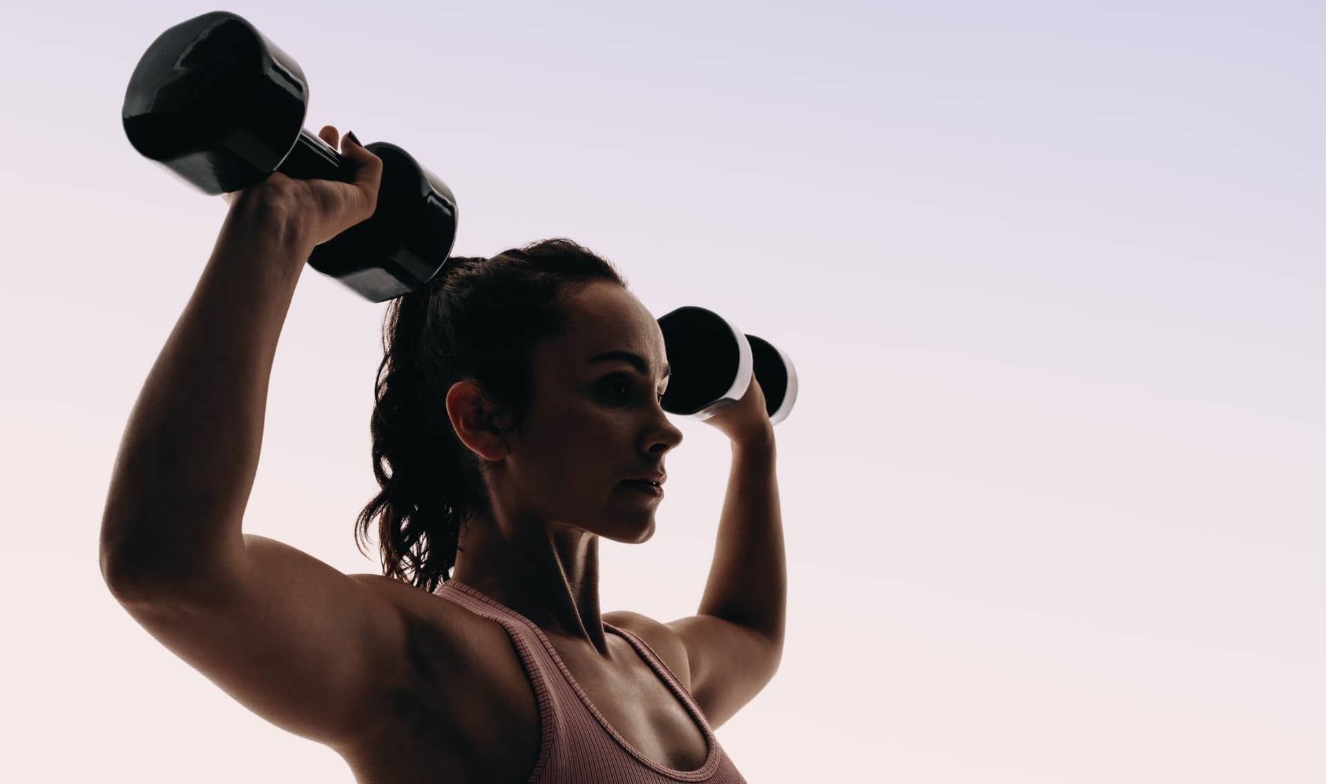 A woman working out.