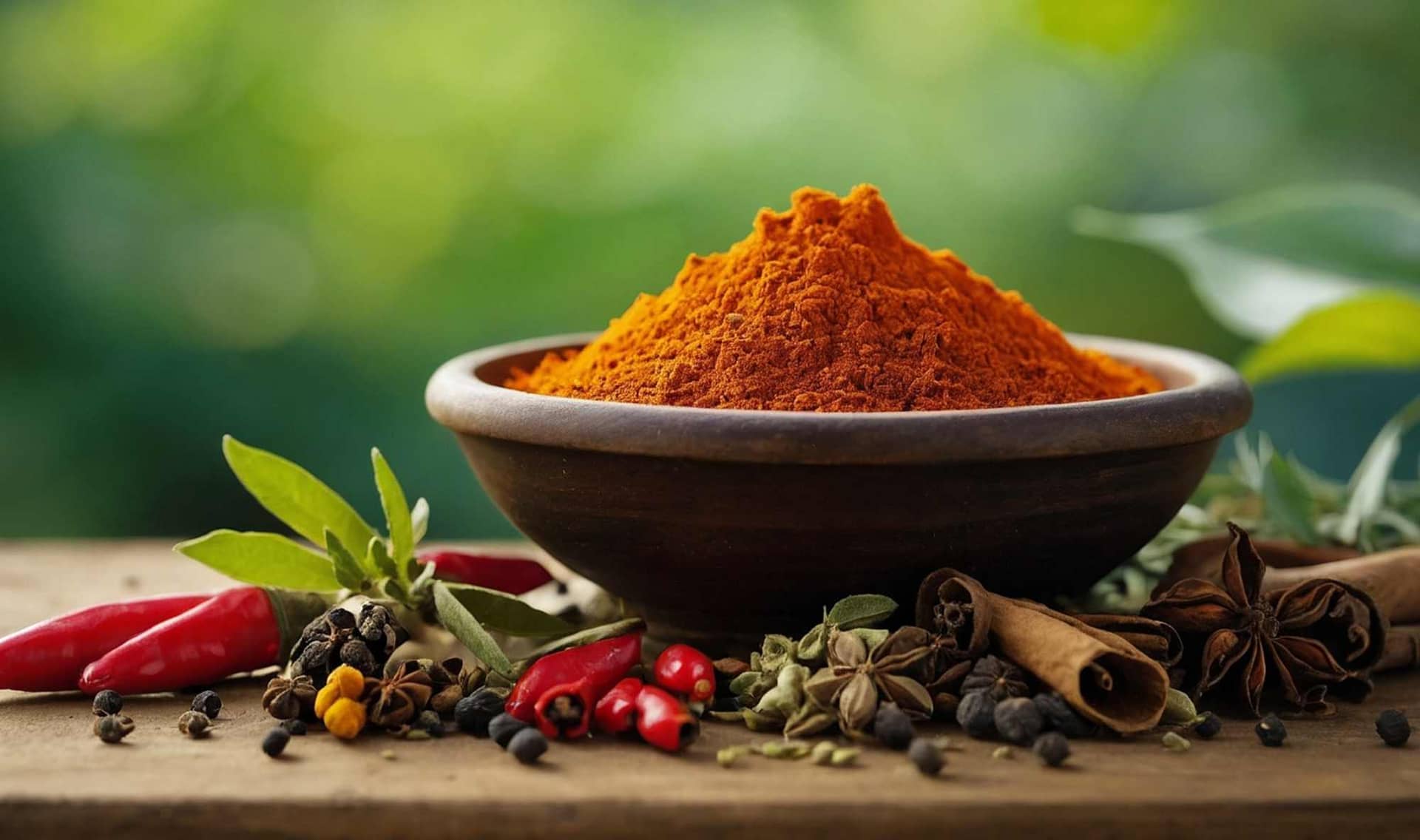 Healthy herbs and spices.