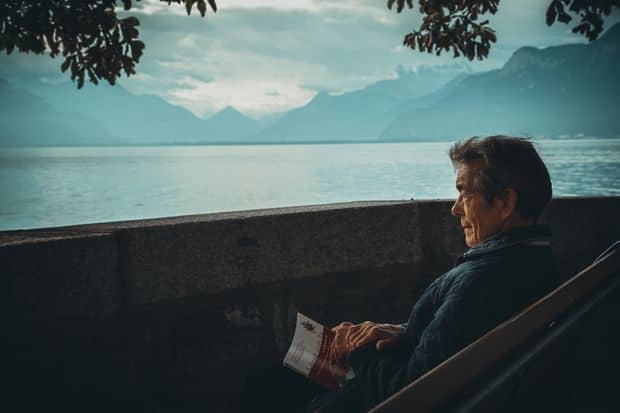 A man reading a book