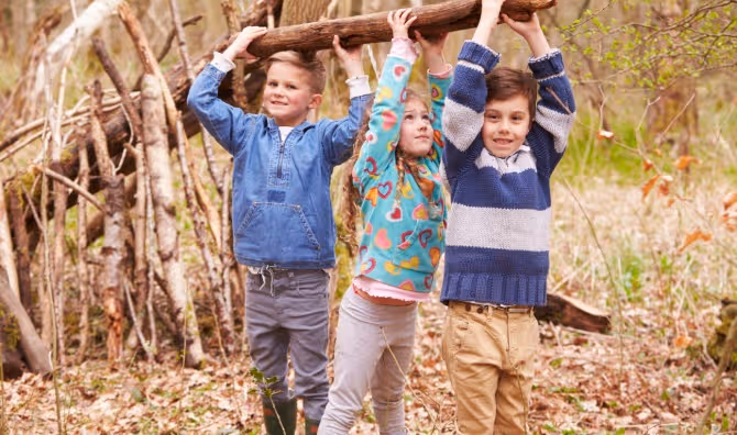 Children in a forest school.