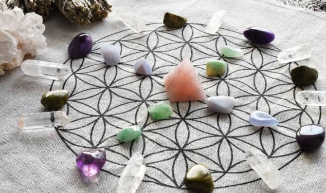 A crystal healing grid.