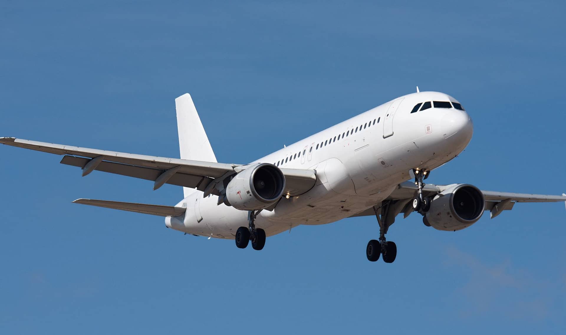 A plane in the air.