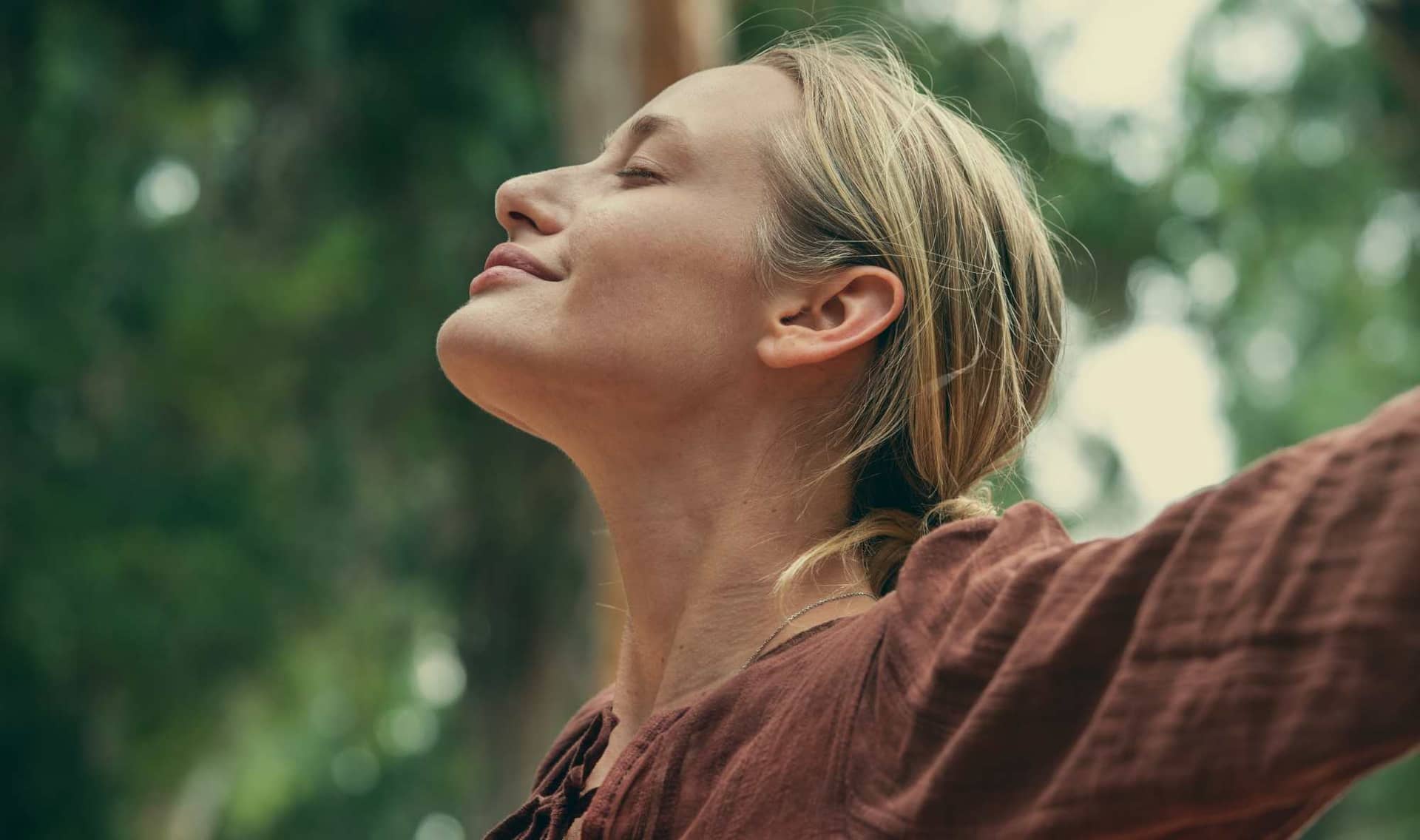 Woman meditating.