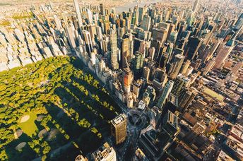 An aerial view of Central Park in New York City, New York