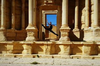 Syrian dancer Ahmad Joudeh dances
