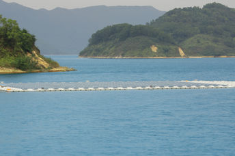 Solar panels on water at Plover Cove Reservoir