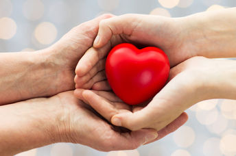 Hands holding a heart