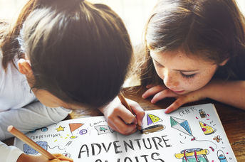 Girl Scouts getting ready for camp.