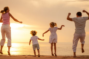 Family time at the beach