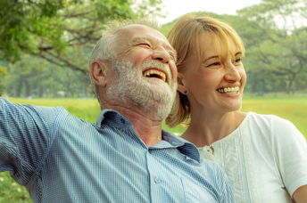 Senior couple having fun together