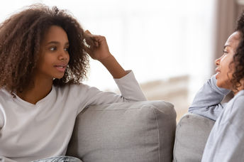 High school pupil telling a story