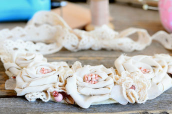 Recycled fabric necklace.