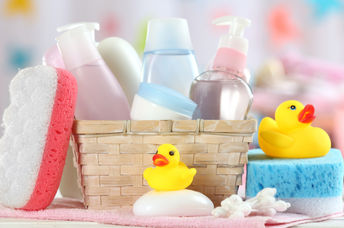 Baby bath care.