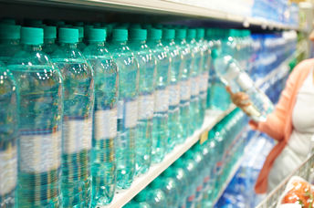 Person shopping for water.