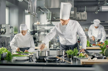 Chefs in a three-star restaurant.