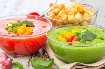 A selection of refreshingly cold summer soups.