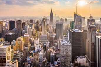 New York city skyline.