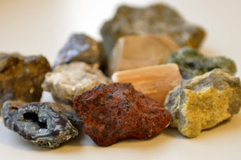 Rock minerals from mines.
