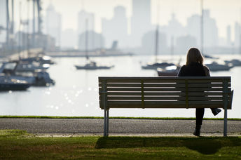 Enjoying silence in the city.