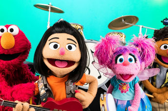 Ji-Young and the gang on Sesame Street.