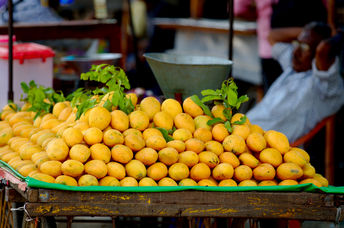 Fruit on display at an Indian market