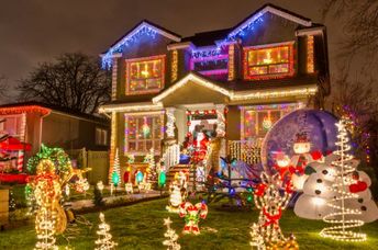 Neighbors’ homes decorated for Christmas.