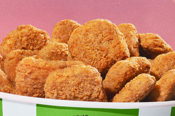 Have a bucket of finger licking good plant-based chicken.