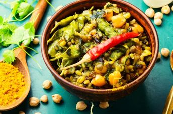 Ayurvedic Mung Dal Kitchari to cool the Kapha dosha.