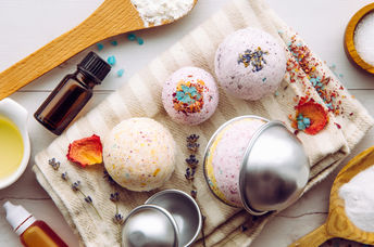 Natural, healing ingredients for making your own shower steamer at home.