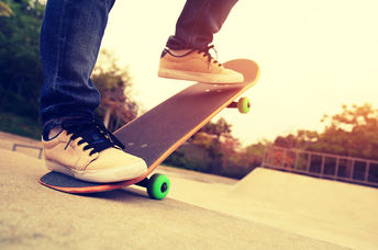 Youth on a skateboard.